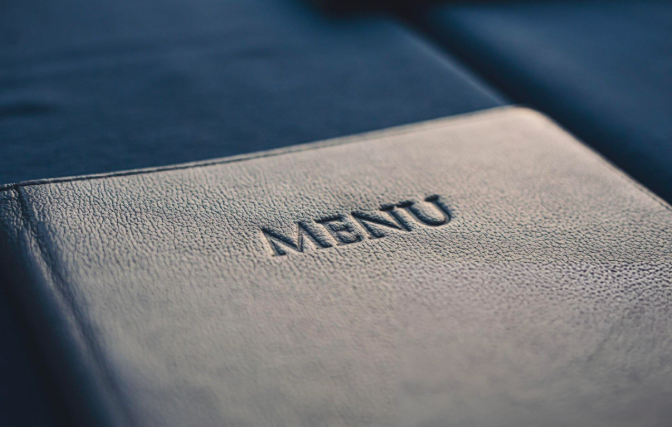 Restaurant menu